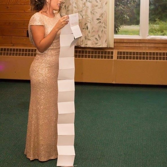 Sequin gold bridesmaid dress - Picture 4 of 6